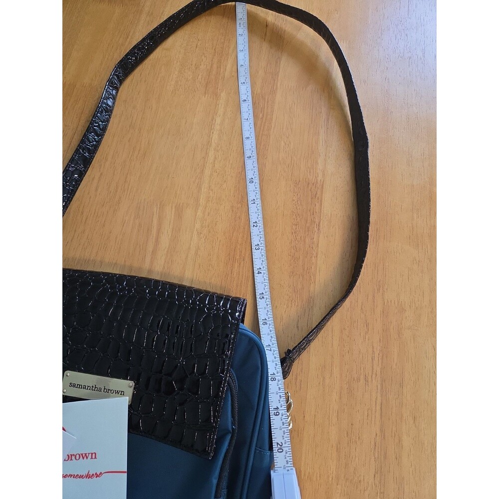 Samantha Brown RFID Travel Crossbody Bag Peacock & Black New - Picture 9 of 9
